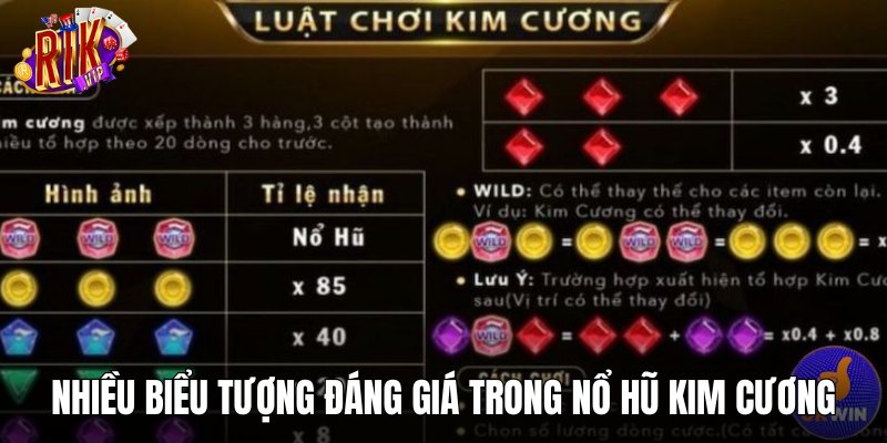 Nhiều biểu tượng đáng giá trong Nổ Hũ Kim Cương