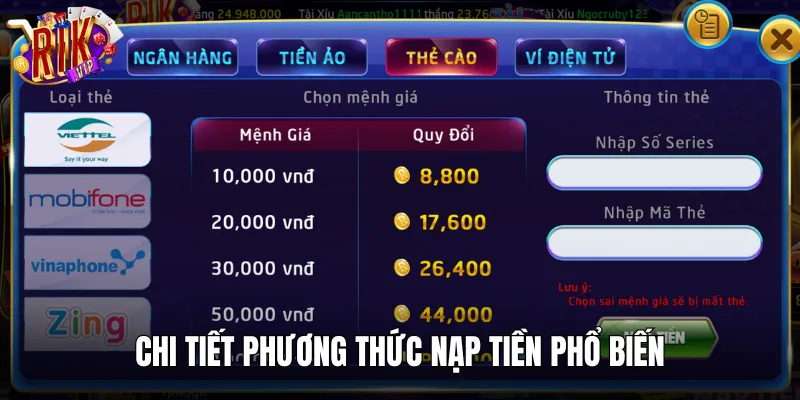 Những phương thức giao dịch đang được nền tảng cung cấp